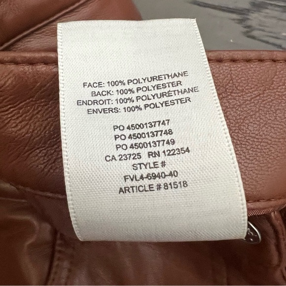 Aritzia Wilfred The Melina Vegan High Waisted Faux Leather Pant 16 Straight Leg - Picture 13 of 13